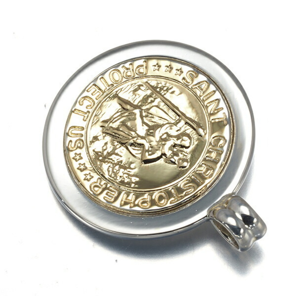 Tiffany Co St Christopher Coin Pendant Top Silver